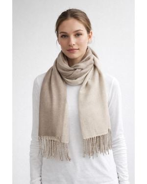 SVNX Reversible Two-Tone Cashmere Blend Scarf With Tassels - Blue