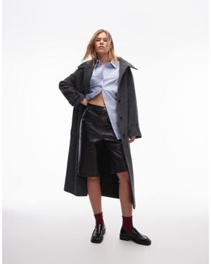 TOPSHOP Faux Leather Awkward Length Short - Blue