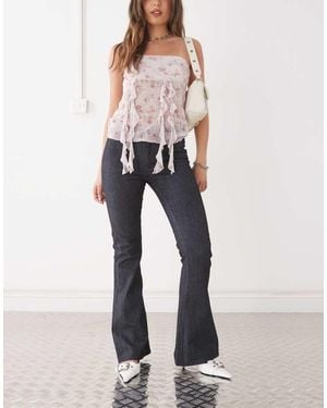 Motel Malvinas Flared Denim Trouser Co-Ord - Blue