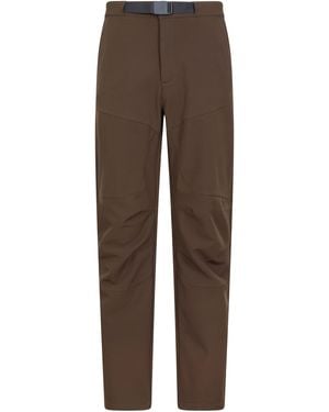 Mountain Warehouse 'Rockcliffe' Softshell Hiking Trouser Windproof Water Resistant Trousers - Brown