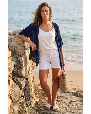 Roman Petite Textured Cardigan - Blue
