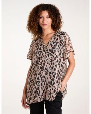 Blue Vanilla V Neck Blouse - White
