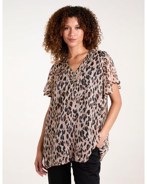 Blue Vanilla V Neck Blouse - White