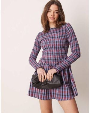 ASOS Shirred Top Mini Dress - Purple
