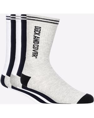 Duck and Cover Juble Sports Socks 5Pk - White