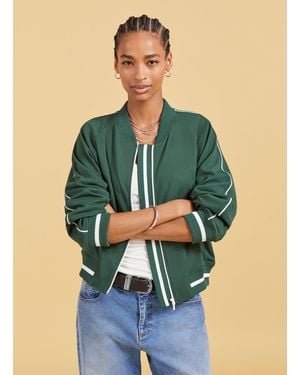 Baukjen Gretchen Cropped Bomber Jacket - Blue