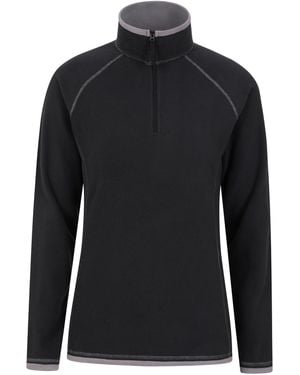 Mountain Warehouse 'Montana' Microfleece Jacket Half Zip Breathable Quick Dry Jumper - Black