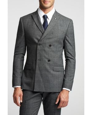 Ted Baker Slim Fit Pow Check Jacket - Grey