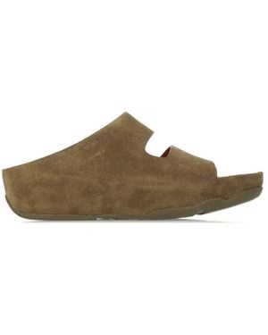 Fitflop S Fit Flop Shuv Two-bar Suede Slide Sandals - Brown