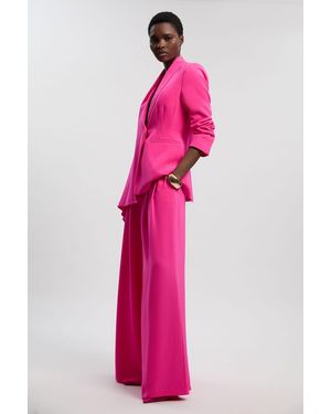 Karen Millen Soft Tailored Wide Leg Trouser - Pink