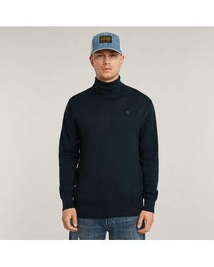 G-Star G-Star Raw Premium Core Turtle Neck Knitted Jumper - Blue