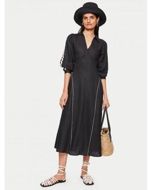 Jigsaw Linen Ric Rac Dress - Black
