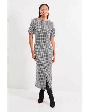PRINCIPLES Mono Slash Neck Ponte Midi Dress - Multicolour