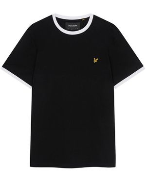 Lyle & Scott Branded Ringer T-Shirt Cotton - Black