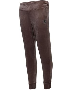 DKNY Mid Rise Slim Fit Joggers - Brown