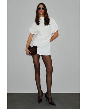 Grimelange Pleated Half Turtleneck Mini Dress - Grey