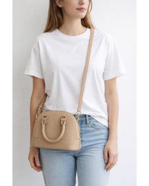 SVNX Faux Leather Mini Crossbody Bag - White