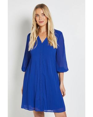 Wallis Petite Plait Detail Shift Dress - Blue