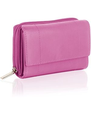Woodland Leathers Genuine Leather Purse Rfid Blocking Wallet - Pink