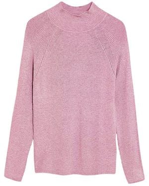 Secret Label Ribbed Turtle Neck Fine Knit Jumper - Pink