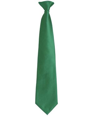PREMIER Adult Colours Fashion Plain Clip-On Tie - Green