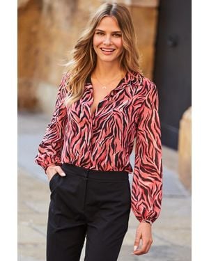 Sosandar Print Shirt - Red