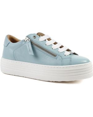 Jones Bootmaker Amaliada Leather Platform Trainers - Blue