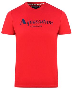 Aquascutum London Brand Logo T-Shirt - Red