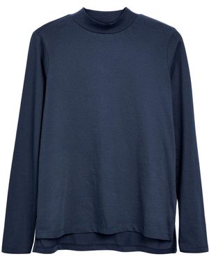 Secret Label High Neck Long Sleeve Jersey Top - Blue
