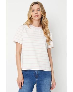 Oasis Stripe Basic Jersey T-Shirt - White