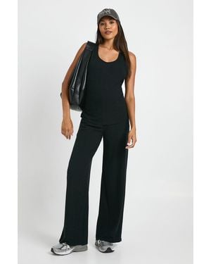 Boohoo Maternity Textured Vest & Trouser Lounge Set - Blue