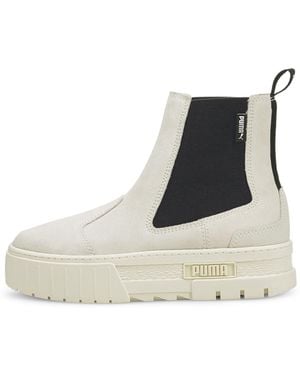 PUMA Mayze Suede Chelsea Boots - White