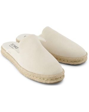 TOMS Santiago Mule Leather Light Sand Mules - Natural