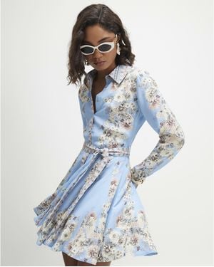 River Island Mini Shirt Dress Floral Godet - Blue