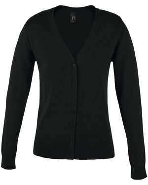 Sol's Ladies Golden V Neck Cardigan - Black