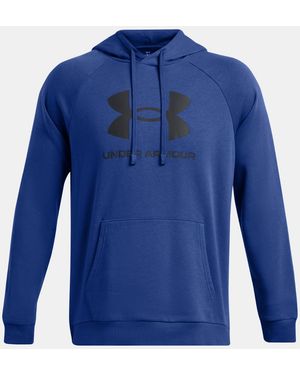 Under Armour Ua Rival Fleece Logo Hoodie 1379758 Cotton - Blue