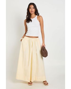Boohoo Poplin Volume Maxi Skirt - Natural