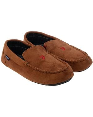 Farah Nicken Moccasin Slippers - Brown