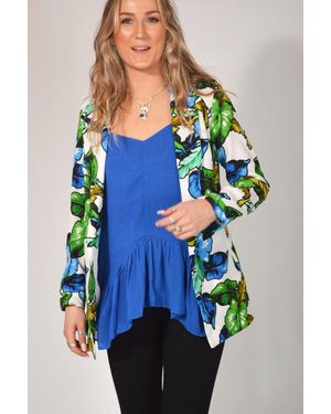 Secret Label Floral Long Unlined Jacket - Blue