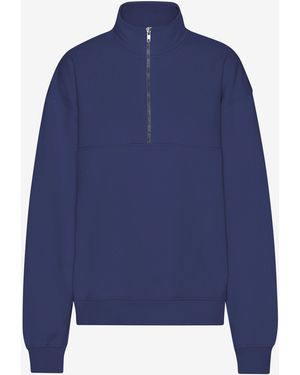 COLORFUL STANDARD Long Sleeve Quarter Zip Sweatshirt - Blue