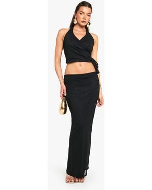 Boohoo Mesh Maxi Skirt - Black