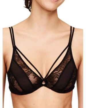 Chantal Thomass Mystery Plunge Underwired Bra - Black