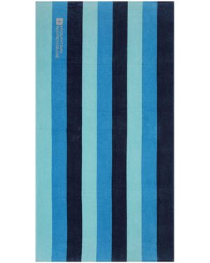 Mountain Warehouse Contrast Striped Cotton Beach Towel - Blue