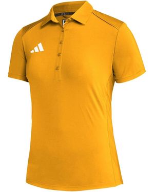 adidas Collared Neck Raglan Sleeve Polo Shirt - Yellow