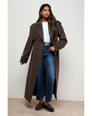 Oasis Relaxed Wool Trench - Blue
