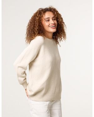 Blue Vanilla Argyle Stitch Detail Jumper - Natural