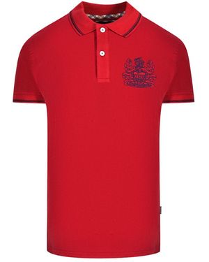 Aquascutum Aldis Tipped Polo Shirt Cotton - Red