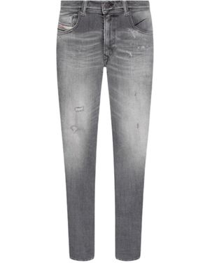 DIESEL 1979 Sleenker Denim Faded Distressed Jeans - Grey