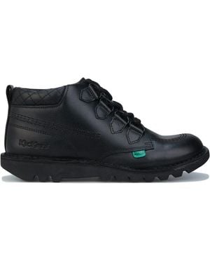 Kickers Kick Mid Quilt Leather Shoes - Black