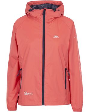 Trespass Ladies Qikpac Waterproof Packaway Shell Jacket (Peach) - Pink